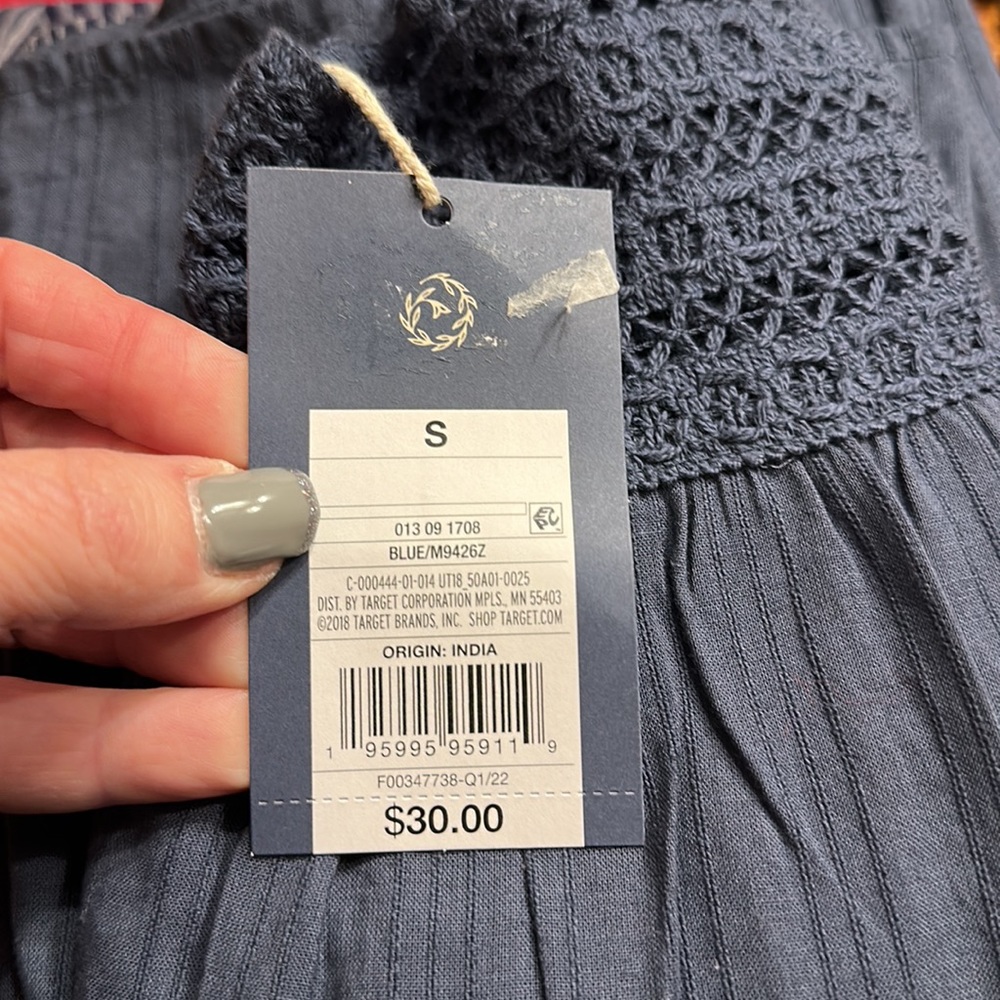 Universal Thread blue pheasant style crepe sun dress with fun top/strap … - Picture 8 of 9
